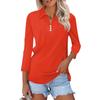 Women's Fashion Casual Lapel 3/4 Sleeve Shirt Women's Button Up Tops