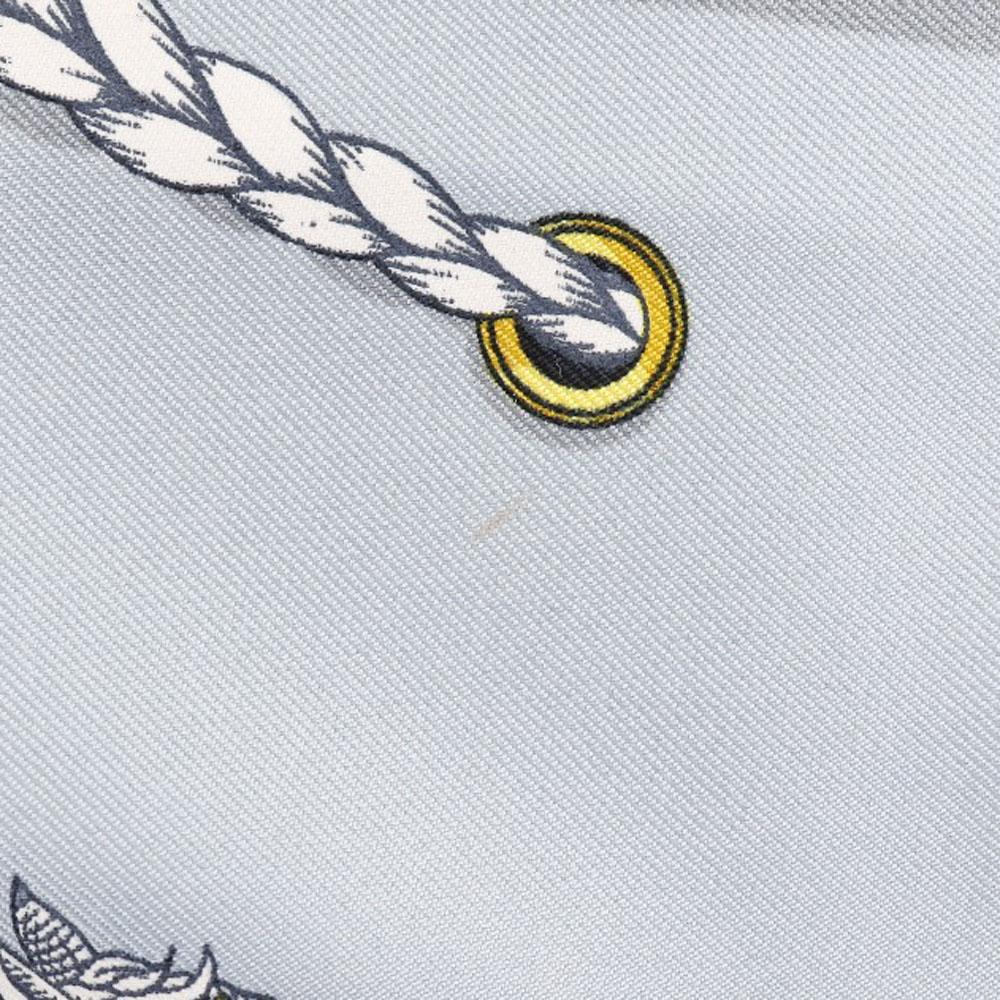 Hermes Платок Carree90 GRAND APPARAT Нарядная лошадь Синий/желтый шелк Женский Б/у