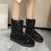 Женская обувь, сексуальные полувысокие женские зимние сапоги для стриптиза, до середины голени, со стразами, зима 2024, новинка, весна-осень, распродажа, Gyaru, горячая