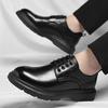 New Men Genuine Leather Korean Style Business Casual Breathable Versatile Four Seasons Trendy Black Groom Wedding Partner Shoes