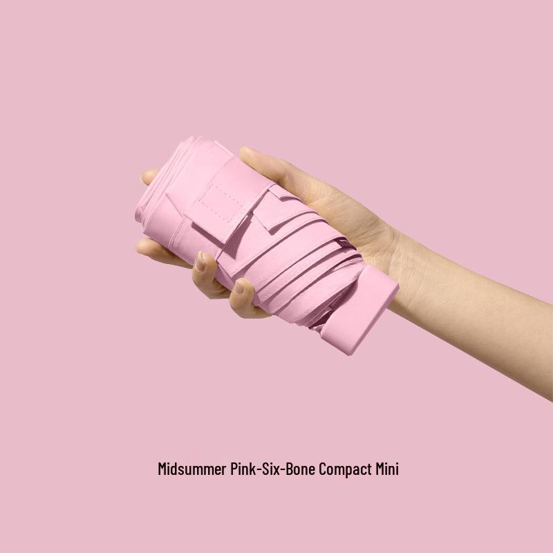 Oil Painting Capsule Umbrella: Five-Fold Mini, Sunny and Rainy Dual-Use, Sunscreen Sunshade with Print Logo