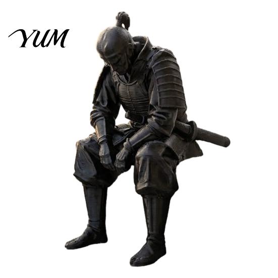Warrior Statues for Home Decor 3D Printed Contemplative Figurine, Seated Edge Sitting Statue, Unique Resin Sculptures Table Desktop Ornament