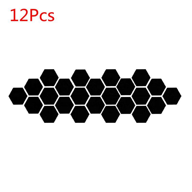 12Pcs 3D Hexagon Acrylic Mirror Wall Stickers DIY Art Wall Decor Stickers Living Room Mirrored Sticker Gold Home Decor