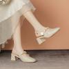 Босоножки Баотоу женские новые летние на толстом каблуке с юбкой бантом женские с ремешком