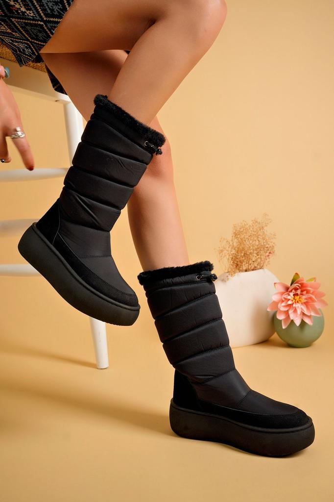 Женские современные стильные модные сапоги с длинными зимними сапогами на меховой подкладке