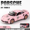 1:24 масштаба 911 Turbos, металлический спортивный автомобиль, модель из сплава, литой автомобиль и игрушечный автомобиль, имитация звука и света, коллекция, детский подарок