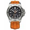 VICTORINOX I.N.O.X. PROFESSIONAL DIVER Men's Watch, 241845, Sandblasted Stainless Steel Case (316L/Forged), Black Dial, Orange Paracord Strap, Gift, O