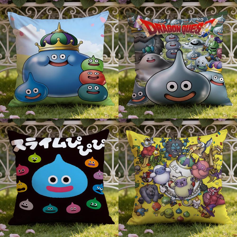 Anime D-Dragon Q-Quest Rocket Slime Cushion Cover Home & Car Dual-Scene Pillow Cover: Reversible for Premium Comfort