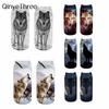 Wild Wolf Series Unisex Sox Women's Funny Cartoon Animal Cute 3D Print Ankle Socks  Fashion Punk Gothic Club Sokken