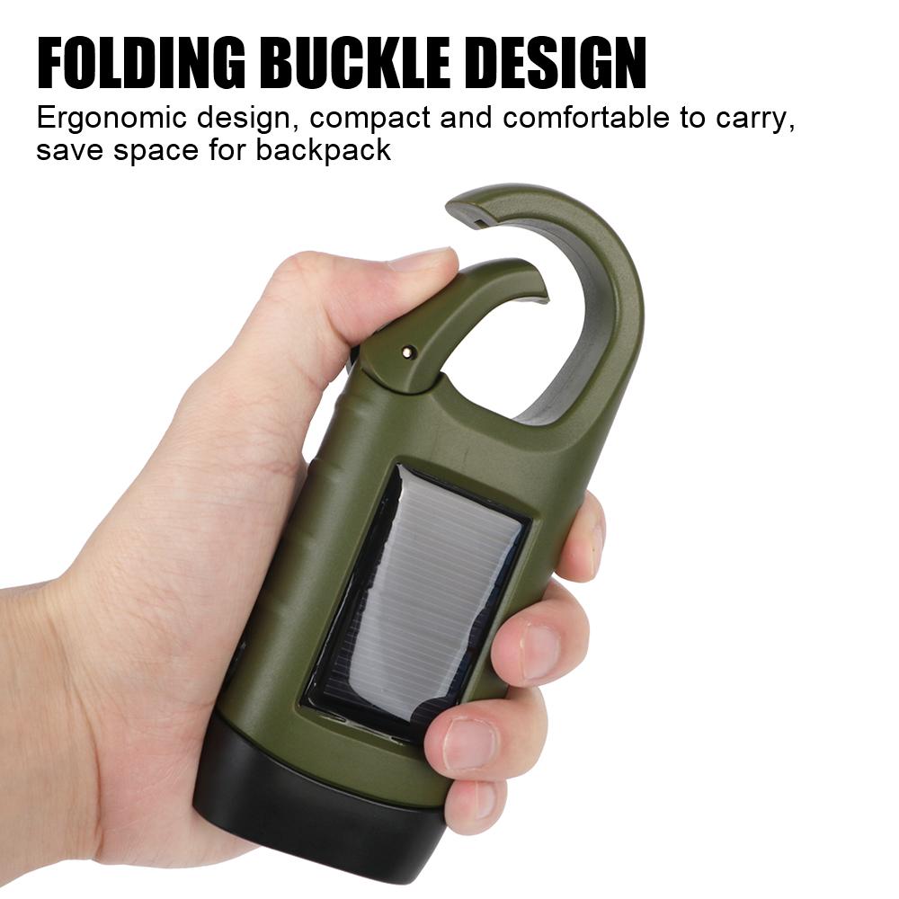 Emergency Hand Crank Dynamo Solar Flashlight Rechargeable Portable For Fishing Boating Hiking LED Flashlight