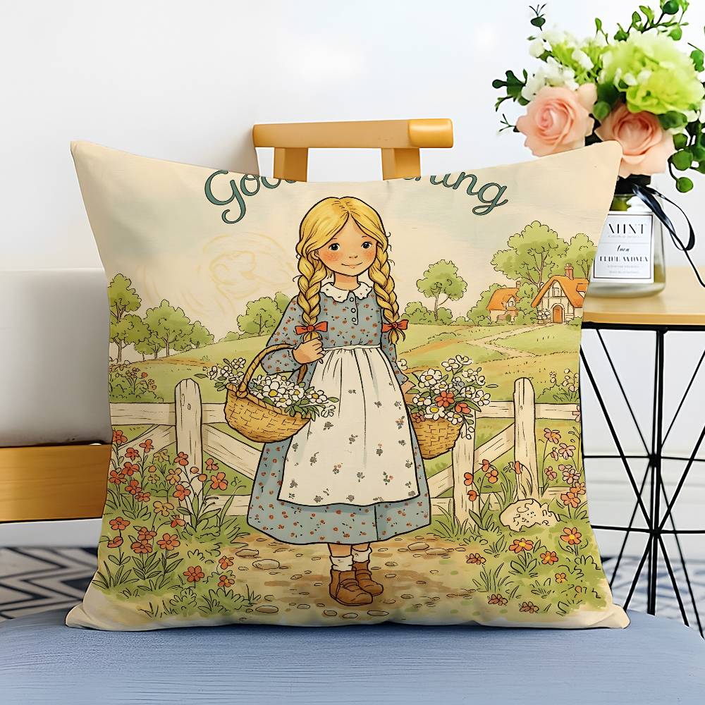 Art Sarah Kay S-Swing Girl-MT Pillow Case Printed Brushed Fleece Pillow Baby Skin-Touch Eco-Friendly Dye-Sublimat