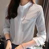 Spring Long Sleeve Striped Blouse Shirt Women Tops J218