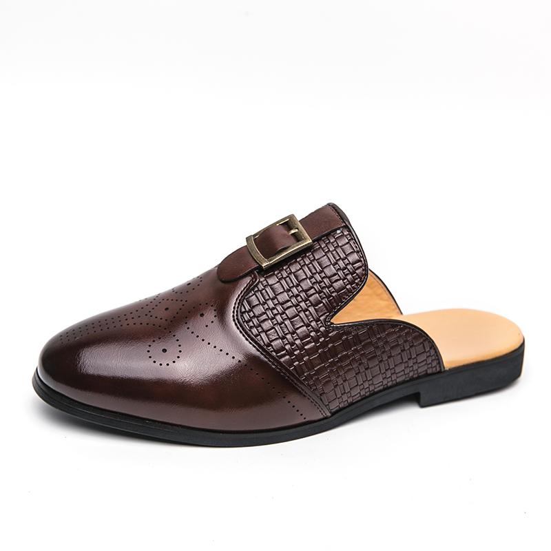 Роскошные дизайнерские мужские полуботинки для мужчин, повседневные кожаные модные полуботинки, мюли, мужские шлепанцы, мокасины, тапочки, мужские, большой размер 46