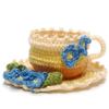Crochet Flower Knit Teacup with Hydrangea, Handmade Craft Kit, 6001001