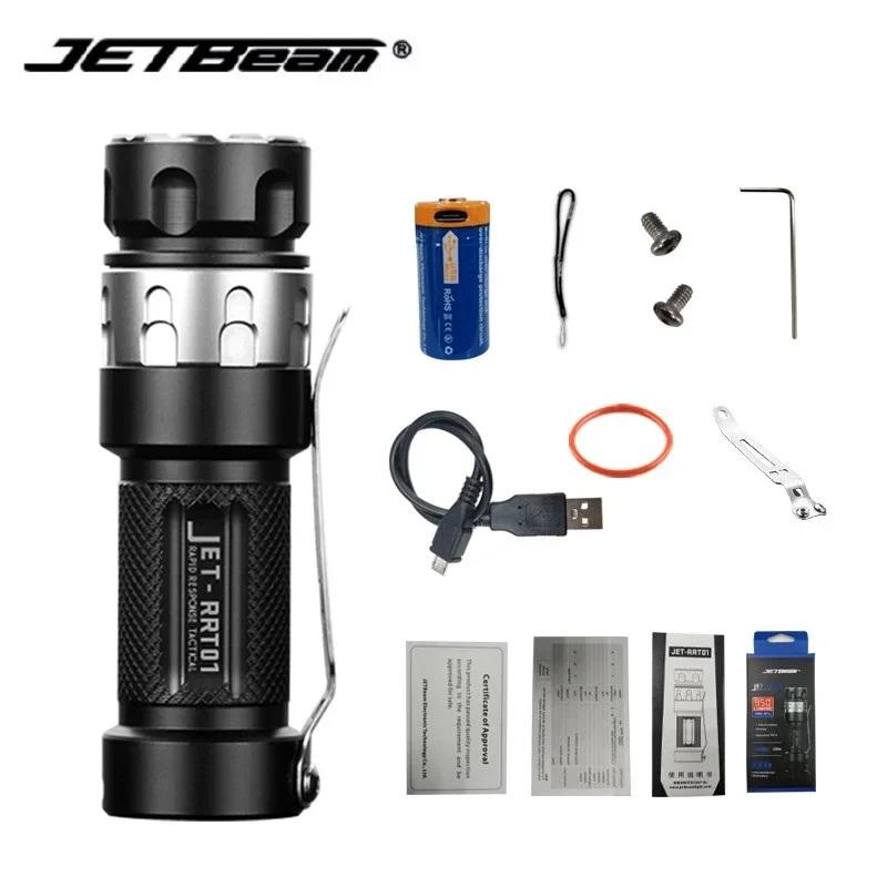 Светодиодный фонарик Jetbeam RRT01 Mini, 950 люмен, перезаряжаемый, от аккумулятора 18650, для кемпинга, самообороны, туризма