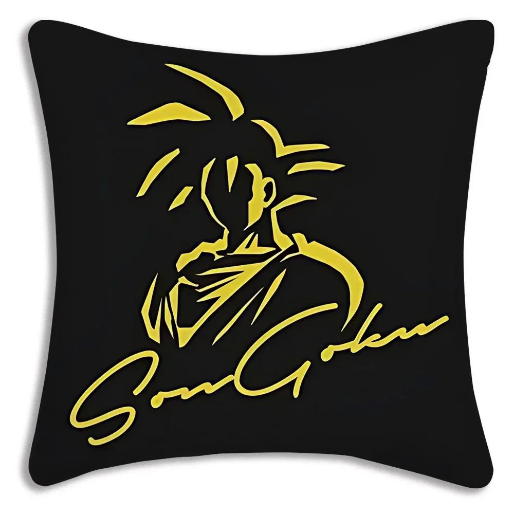 Чехлы для подушек Anime Dragon Balls Z Goku Kawaii, мультяшный диван, декоративный домашний чехол с двухсторонней печатью, короткая плюшевая милая наволочка