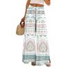 Women Summer Boho Palazzo Pants High Waist Wide Leg Floral Printing Casual Trousers With Pockets