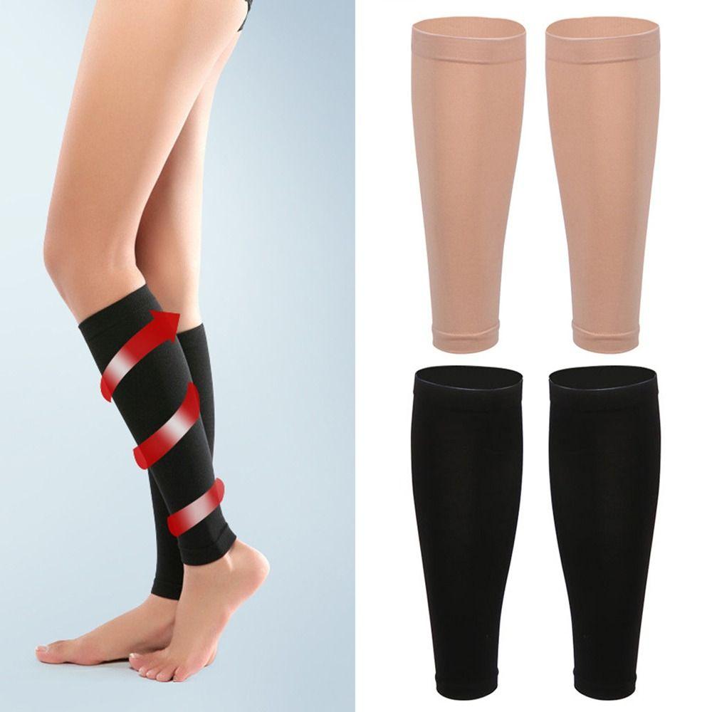 1 Pair Nylon Footless Compression Socks Elastic Leg Sleeves Shin Splint & Calf Protector  Standing