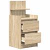 Nightstand with 2 Drawers Sonoma Oak Finish 38 x 34 x 80 cm