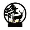 1pcs Creative Ornaments, Candlesticks, Metallic Black Wrought Iron, Elk Christmas Glowing Decorations Crafts