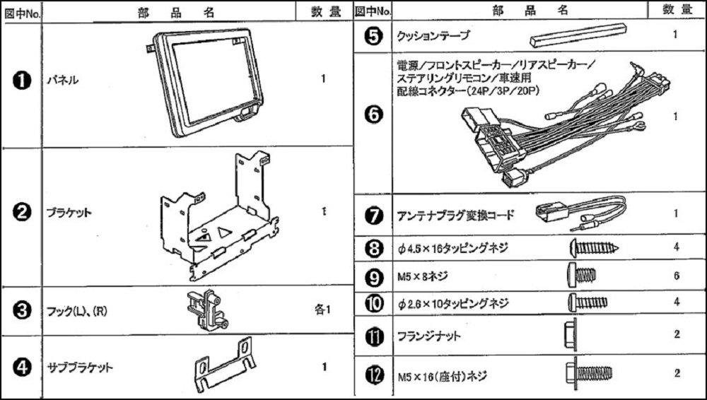 Kanak Planning Carrozzeria Honda Custom 8 Type Car Navigation Installation Kit (Pioneer) N-BOX/N-BOX (RakuNavi CyberNavi) KLS-H808D