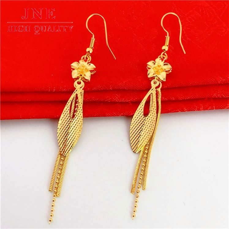 Brass Gold-plated Tassel Earrings Vietnam Gold Women's Korean-style 520 Tassel Earrings Long Women's Earrings
