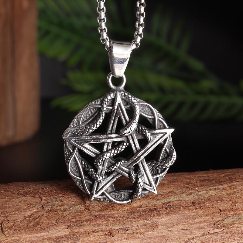 Stainless Steel Celtic Trinity Pendant Witchcraft Knot Necklace Men Women Lucky Celtic Knot Amulet Jewelry