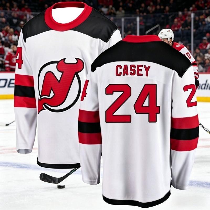 2026 New Jersey Men's New Ice Hockey Training Suit 3D Printed Devil Team White Sport Long-Sleeved Shirt Family