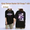 Kpop Девушка-Охотница на Демонов Группа Унисекс Харадзюку Футболка - Приталенный Хип-Хоп Стиль Короткий Рукав Топ