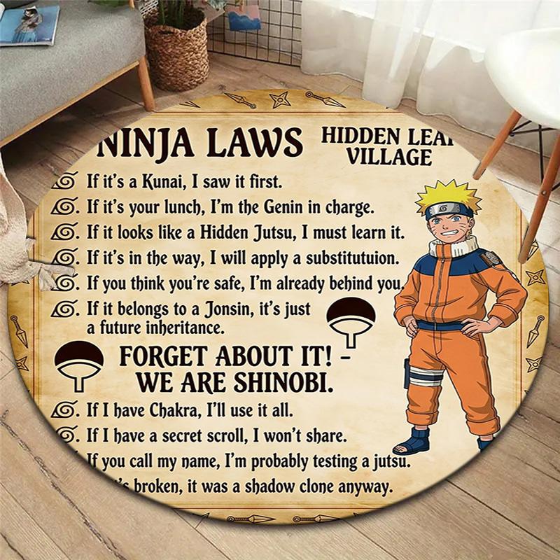 Naruto Round Area Rug Carpet Rug For Living Room Bedroom Sofa Playroom Decor Nonslip Floor Mat