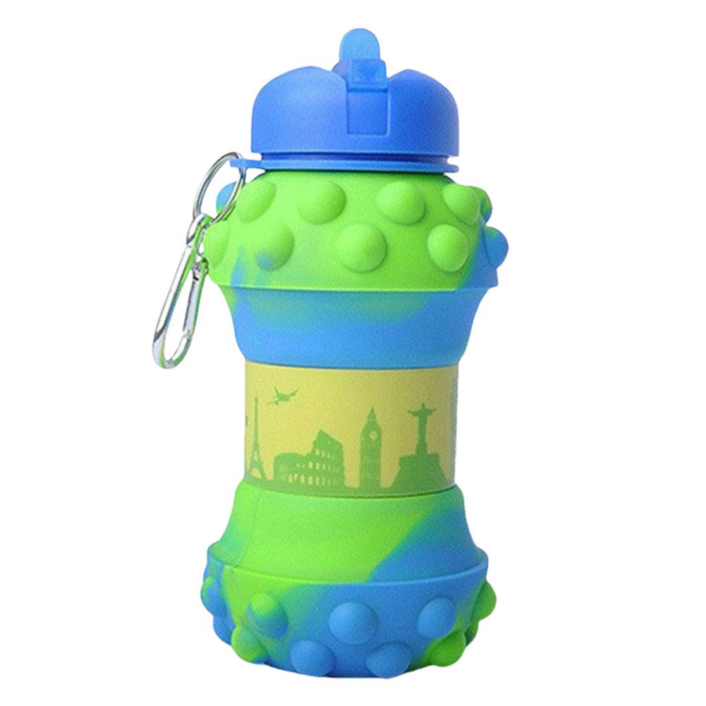 550 мл складная бутылка для воды портативная чашка для воды герметичная спортивная детская кувшин для воды с карабином для баскетбола тенниса
