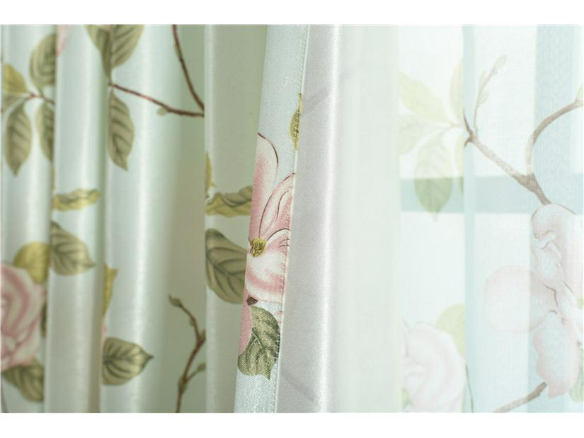 Белая шелковая цветочная пасторальная затемняющая бархатная штора