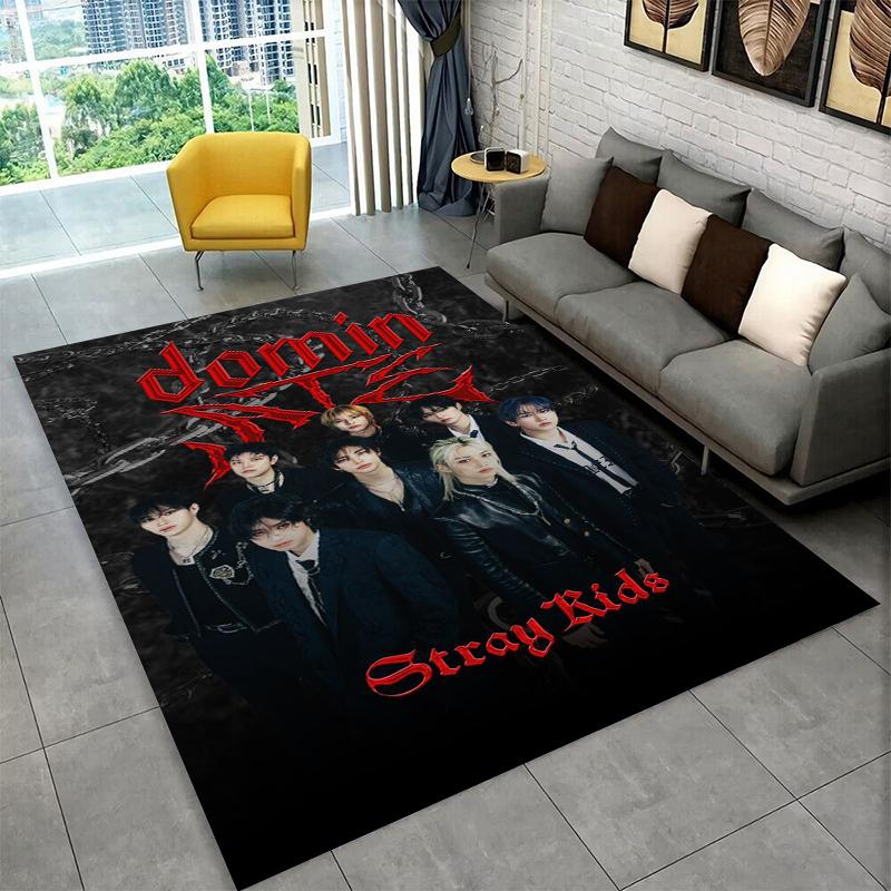 Ковер Kpop Stray Kids Music Star для игровой комнаты, спальни, гостиной, дивана, домашнего декора, коврик для детской зоны, нескользящий коврик, подарок