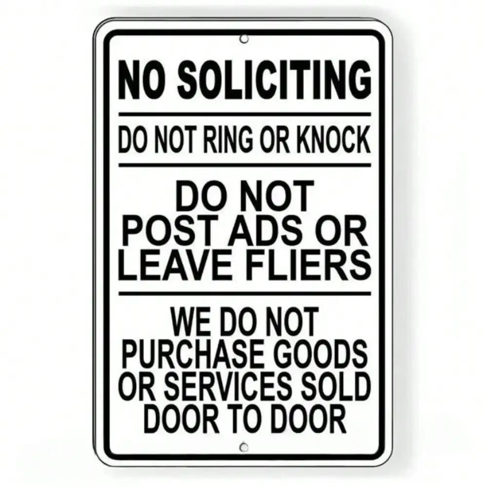 No Soliciting No Disturb Door Prohibited No Knock Watch Sign Durable Marker for Home Privacy Protection