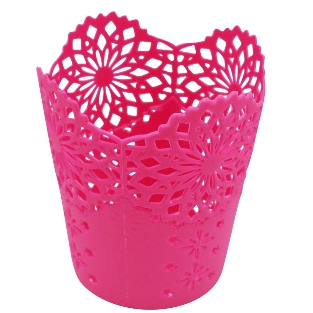 Корзины для хранения Кружевные Ажурные Настольная Мусорная Корзина Подставка для Карандашей Органайзер для Стола для Офиса Школы Дома