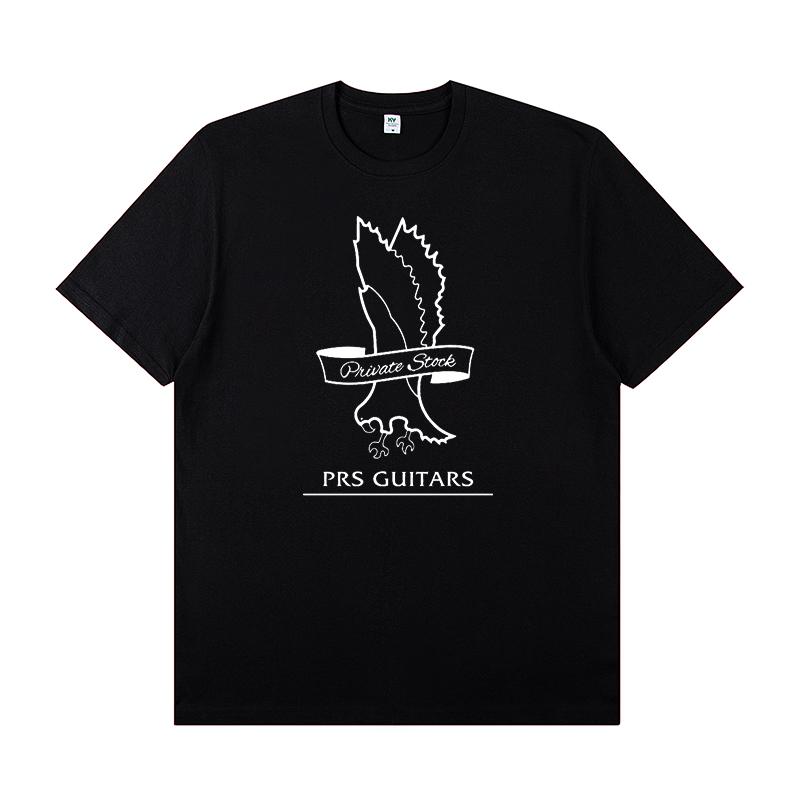 Футболка с круглым вырезом и рисунком электрогитары PRS Rock, короткий рукав, хлопковая футболка для репетиций ведущего гитариста группы
