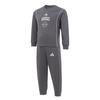 adidas Повседневный спортивный костюм Ss25 Свитшот с круглым вырезом и длинным рукавом Модные простые брюки на кулиске Костюм для детей Темно-серый KC1551
