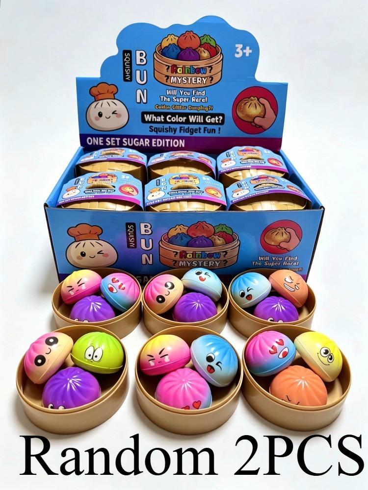 Сахарная версия Squishy Mystery Bun Игрушка Цветная Медленно Возвращающая Форму Пельмень Снятие Стресса Сжималка Игрушка-Антистресс Декор для Стола Ребенка Подарок