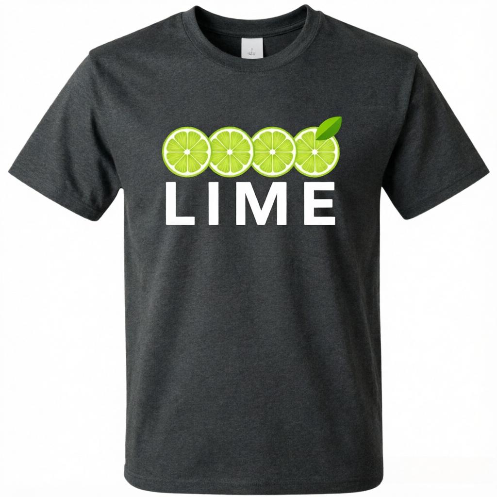 Lime Fresh Lime Slices Print TShirt Unisex Unisex Casual Cotton Tee Short Sleeve Citrus Fruit Graphic Unisex Tops