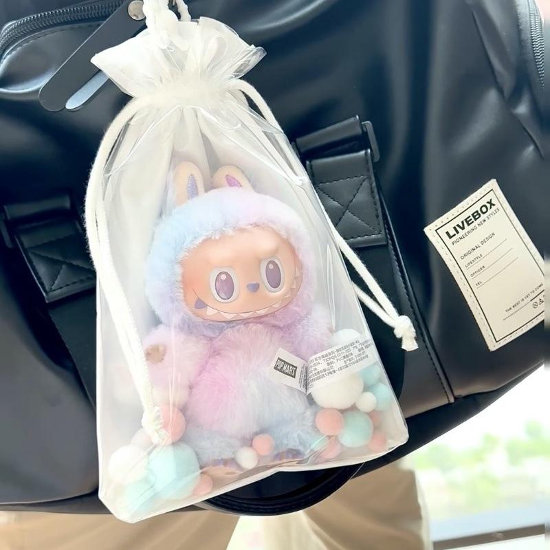 Прозрачный силиконовый чехол Labubu для подвески-куклы из хлопка 15-19 см