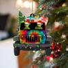 Украшения для рождественской елки Акриловые украшения для елки в форме автомобиля Подвесные подвески для рождественской елки Декор 2D Плоский