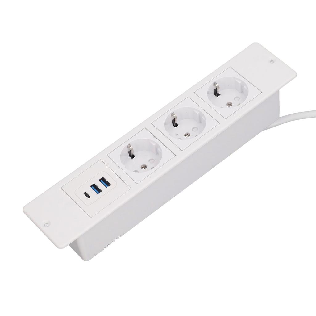 Встраиваемая сетевая планка 3 розетки 2 порта USB A 1 порт USB C PD20W Настольная розетка со шнуром 1,5 м Стандартная