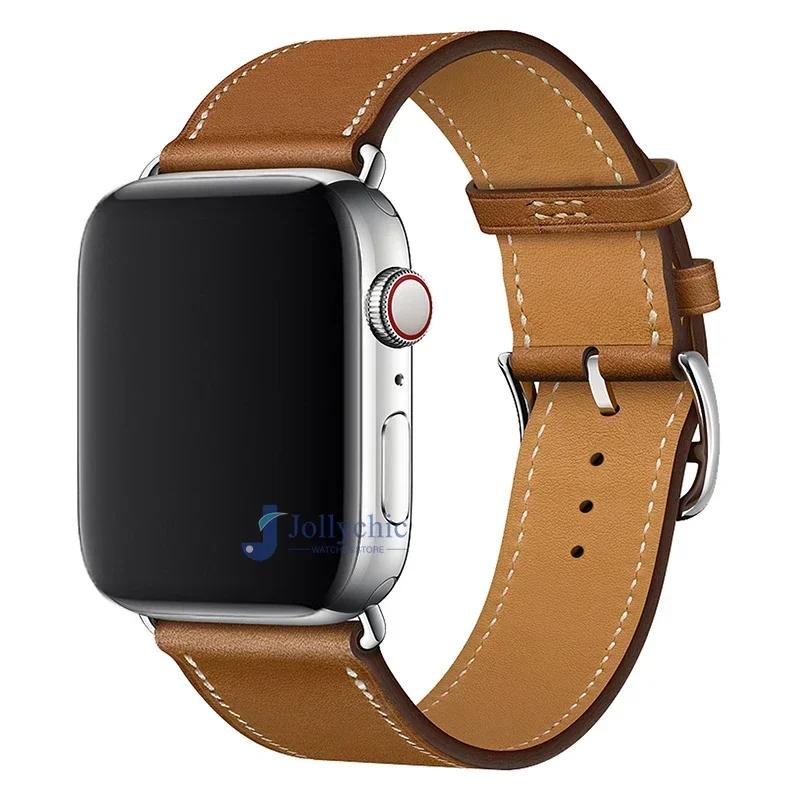 Leather Watch Straps for Apple Watch band 46mm 44mm 49mm 45mm 42mm 40mm 38/41mm bracelet iWatch series 10-Ultra 9-8-7-6-5-4-3-SE