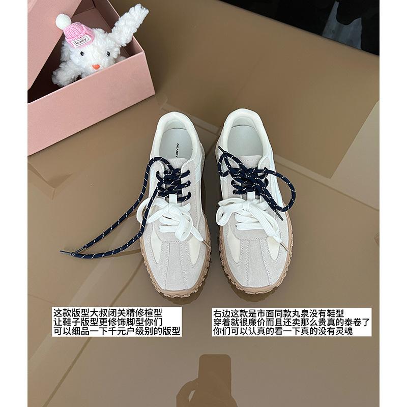 [Дышащая свиная кожа - Невидимое внутреннее увеличение высоты 5 см] Спортивная и повседневная обувь Dopamine Женская 2025 Лето Толстая подошва Немецкие тренировочные туфли