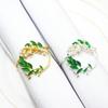 6PCS Plant Pearl Wreath Table Napkin Rings Metal Napkin Holder for Wedding Table Decoration New Year's Eve Decorations