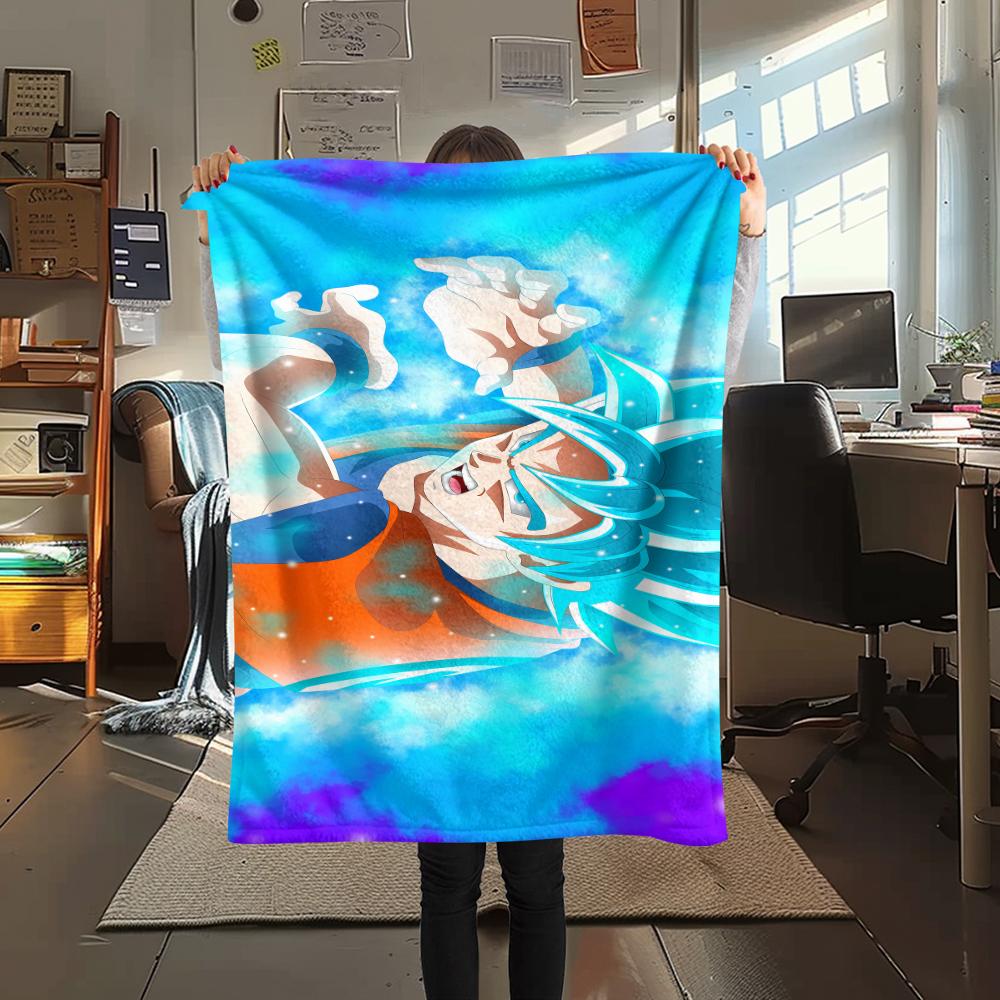 Фланелевое одеяло с принтом персонажей Dragon Ball, Высококачественное, Удобное для всех сезонов, Декор для дома, Тепло и уют, Идеально для рождественских подарков