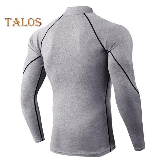Мужской спортивный топ 3D Slim Fit с высокой эластичностью и воротником-стойкой, быстросохнущий, с длинными рукавами, облегающий, компрессионный, для коррекции фигуры, для бега, баскетбола, спортзала
