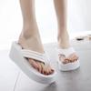 2024 High-heeled Shoes Lady House Slippers Platform Slides Low On A Wedge Rubber Flip Flops Summer Sand New Woman's Candy Colors
