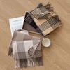 British Double Sided Checkered Tassel Scarf Korean Atmosphere New Winter Style Versatile  Whitening and Warm Shawl Couple's Scarf