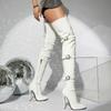 Night Club Party Queen Boots Over The Knee Boots High Heels Women Boots Sexy Plus Size 46 Thin Heels Shoes